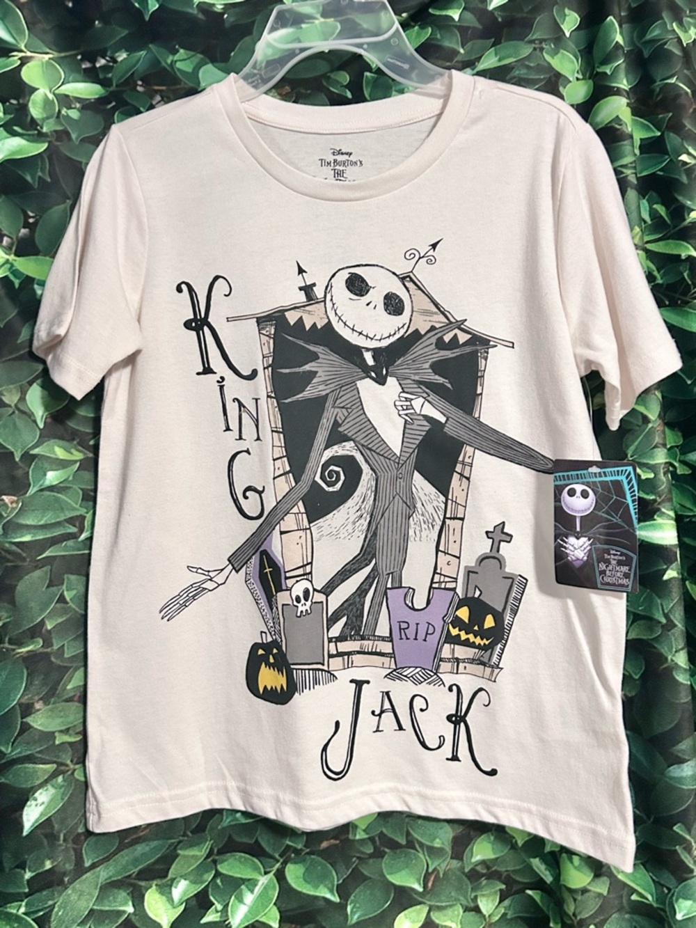 The Nightmare Before Christmas King Jack Skellington T-Shirt Ivory Boys New